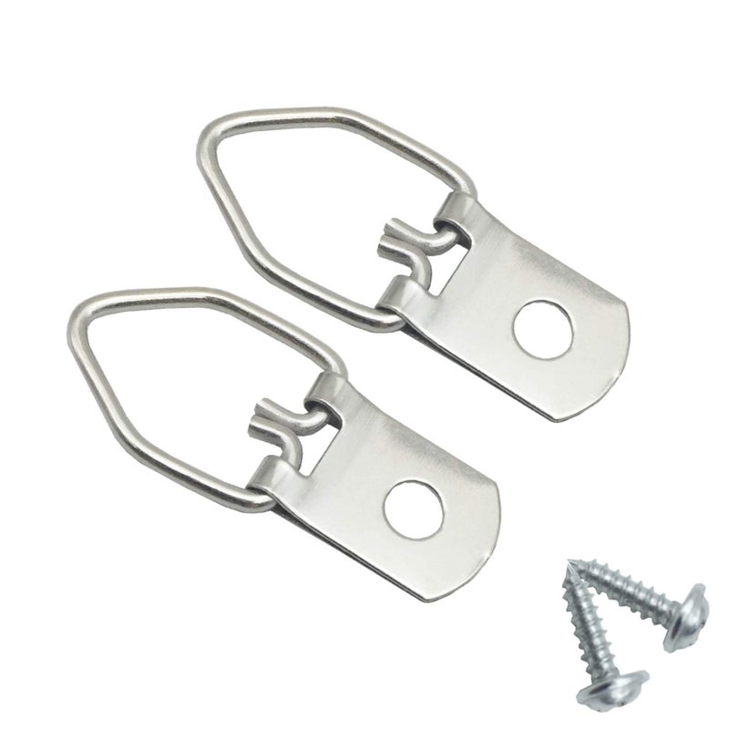 EesTeck 150 Pack Small D-Ring Steel Picture Hangers with Screws Picture Frames Picture Hang Solutions, for Hanging Clock Paintings Artwork Picture Frame Hook Photos - Image 1